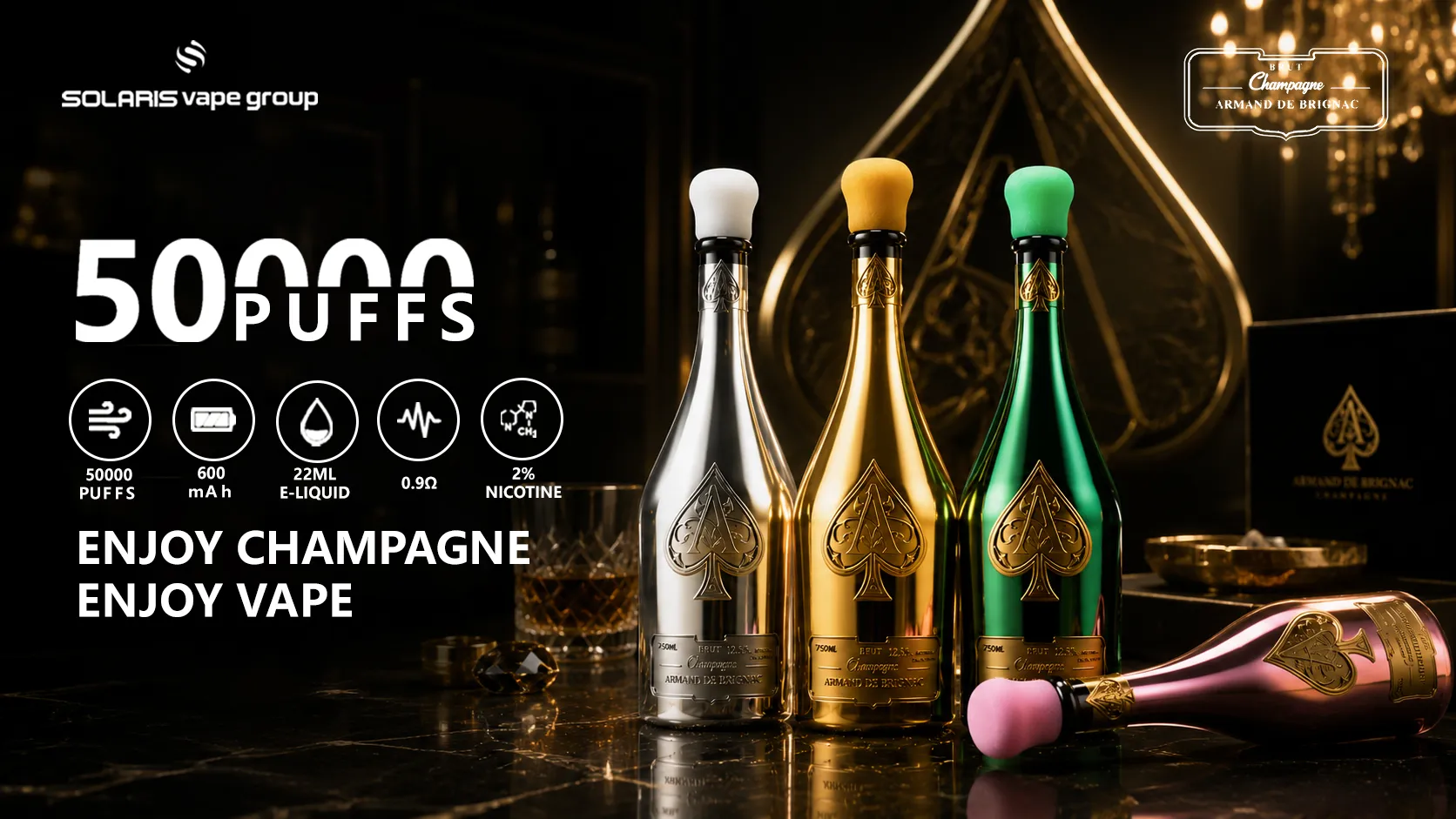 Premium 50000 Puffs Champagne Inspired Vape Device